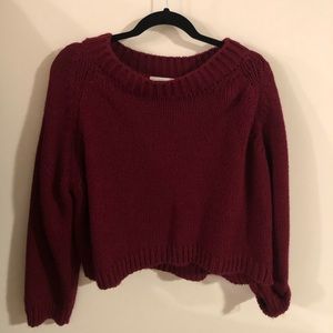 Thick maroon cropped sweater!